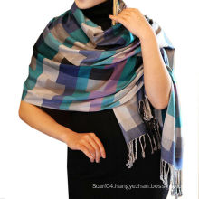 Fashion Viscose Check Pattern Pashmina Scarf